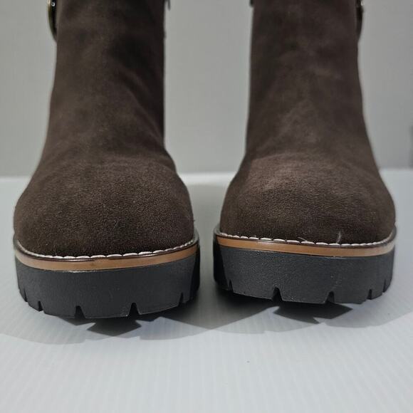 NEW Blondo Dakota Ankle Bootie Womens 11 Java Brown Suede Moto Buckle Waterproof - Picture 6 of 13